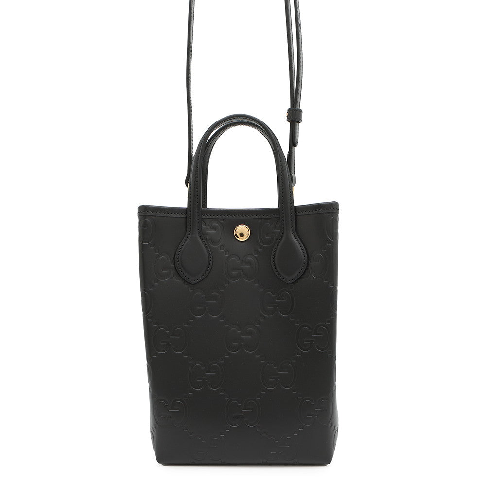 GUCCI GG Super Mini 2WAY Bag Black790133 Leather