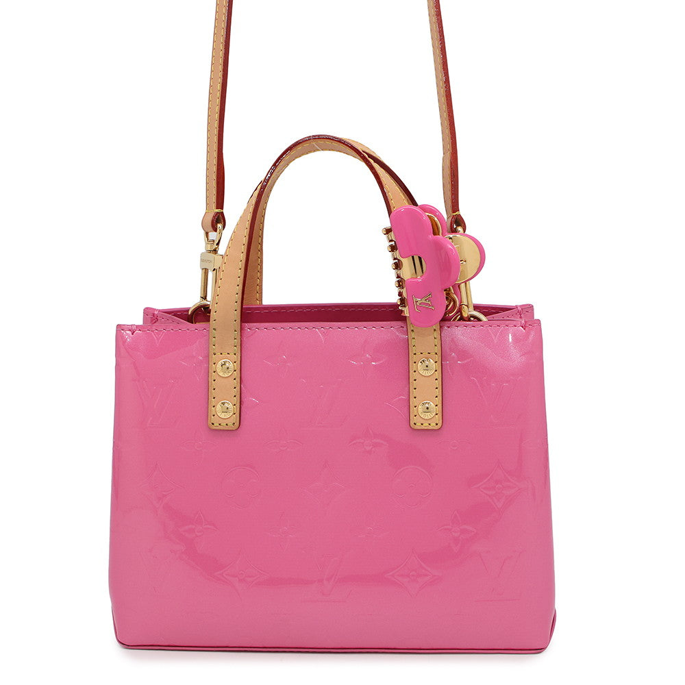 LOUIS VUITTON LV Remix Reade Neon PinkM24028 Monogram Vernis Leather Size PM