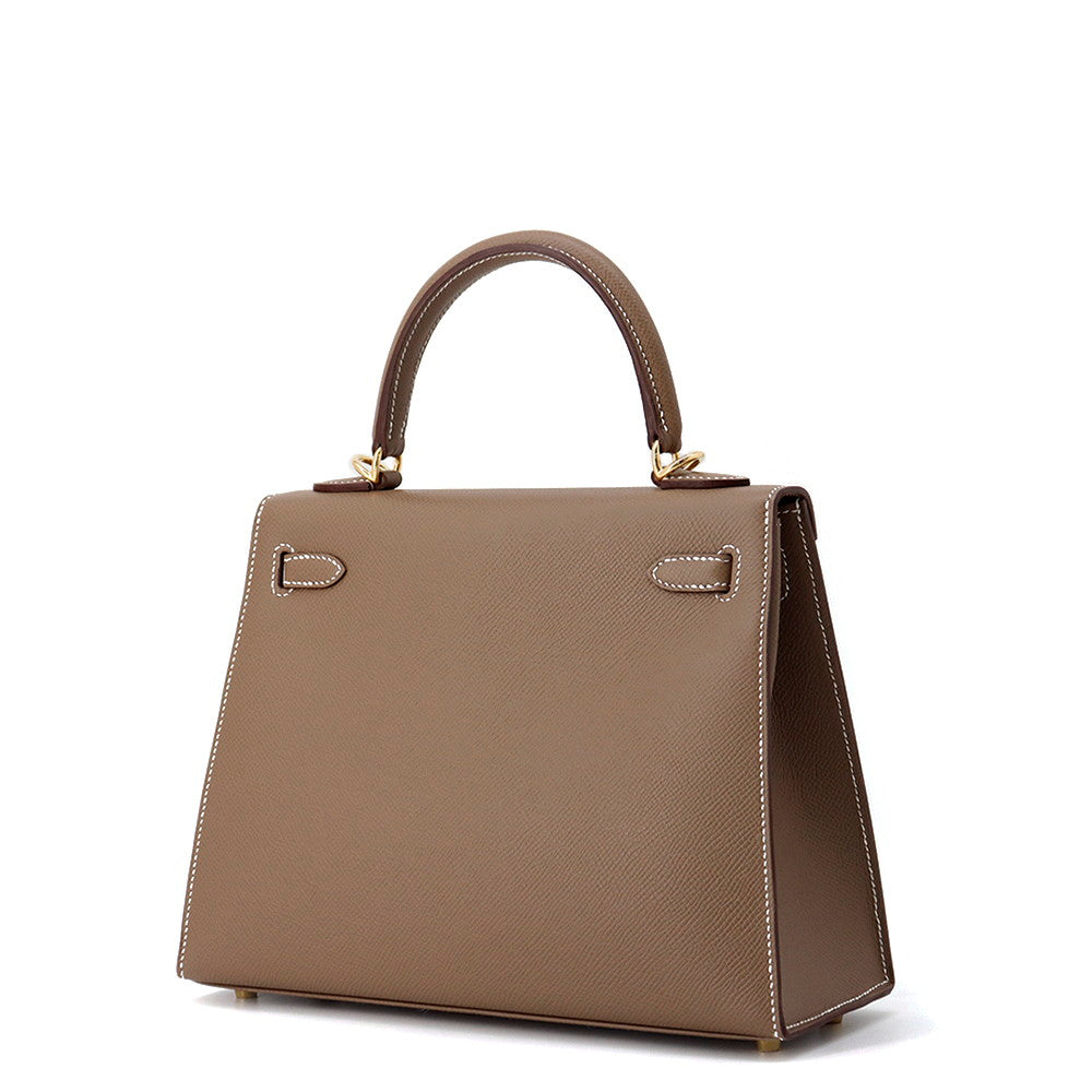 HERMES Kelly Sellier Etoupe Epsom Size 25