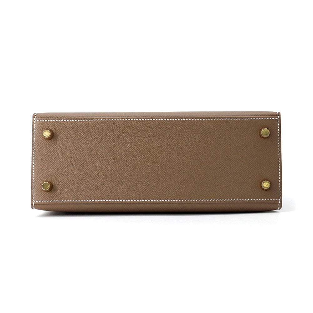 HERMES Kelly Sellier Etoupe Epsom Size 25