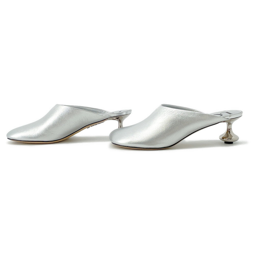 LOEWE Toy Mule SilverLLST379X06 Laminated Lambskin Size 38