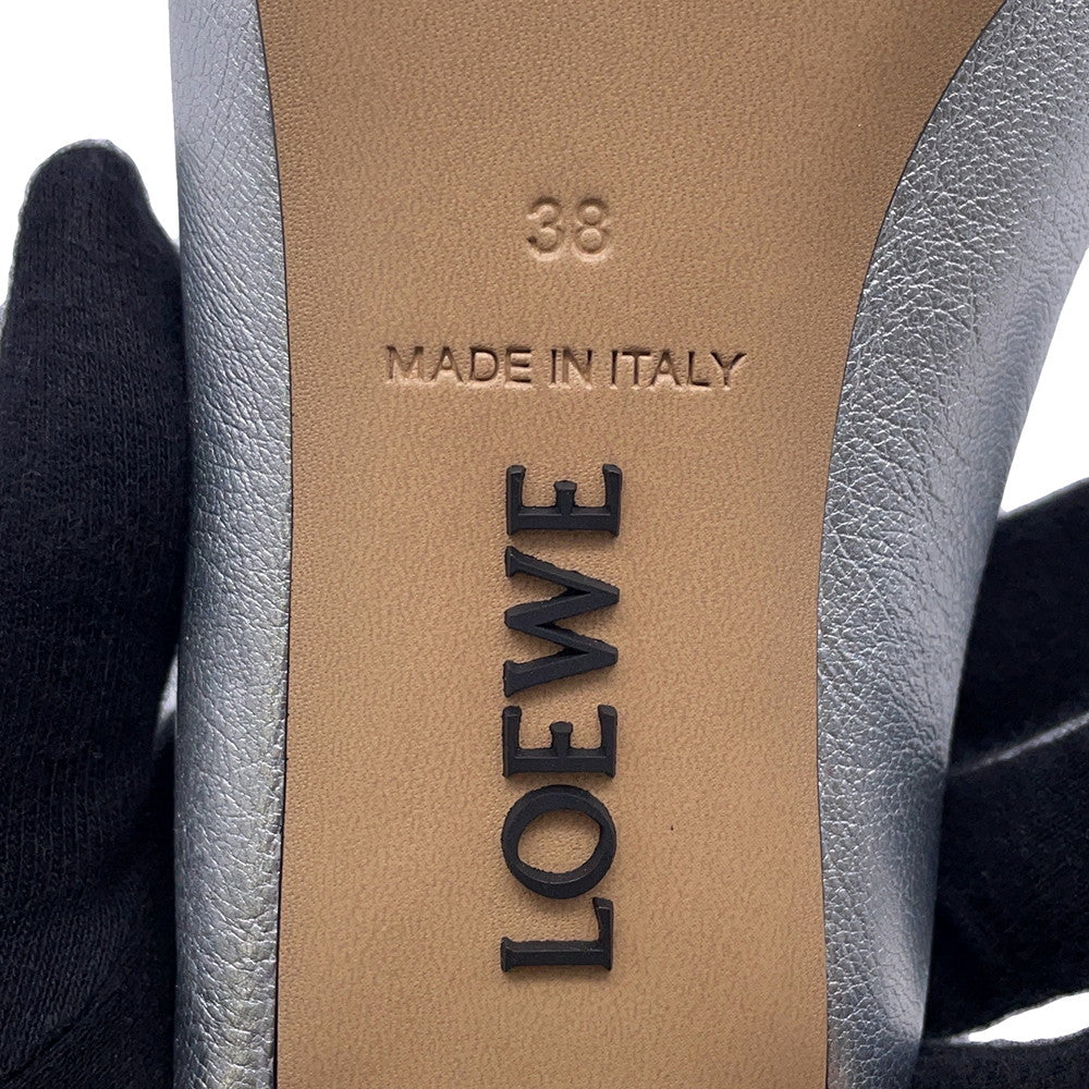 LOEWE Toy Mule SilverLLST379X06 Laminated Lambskin Size 38