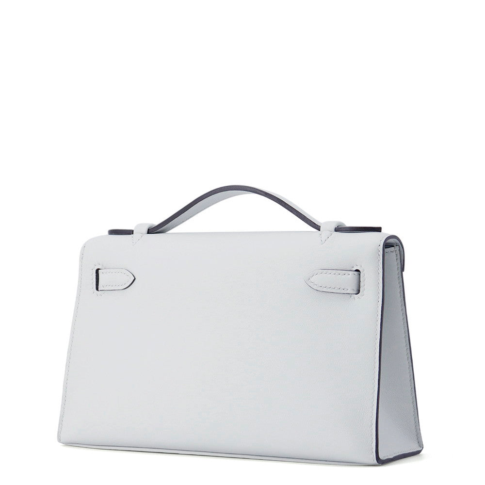 HERMES PochetteKelly Gri Platinum Swift Leather