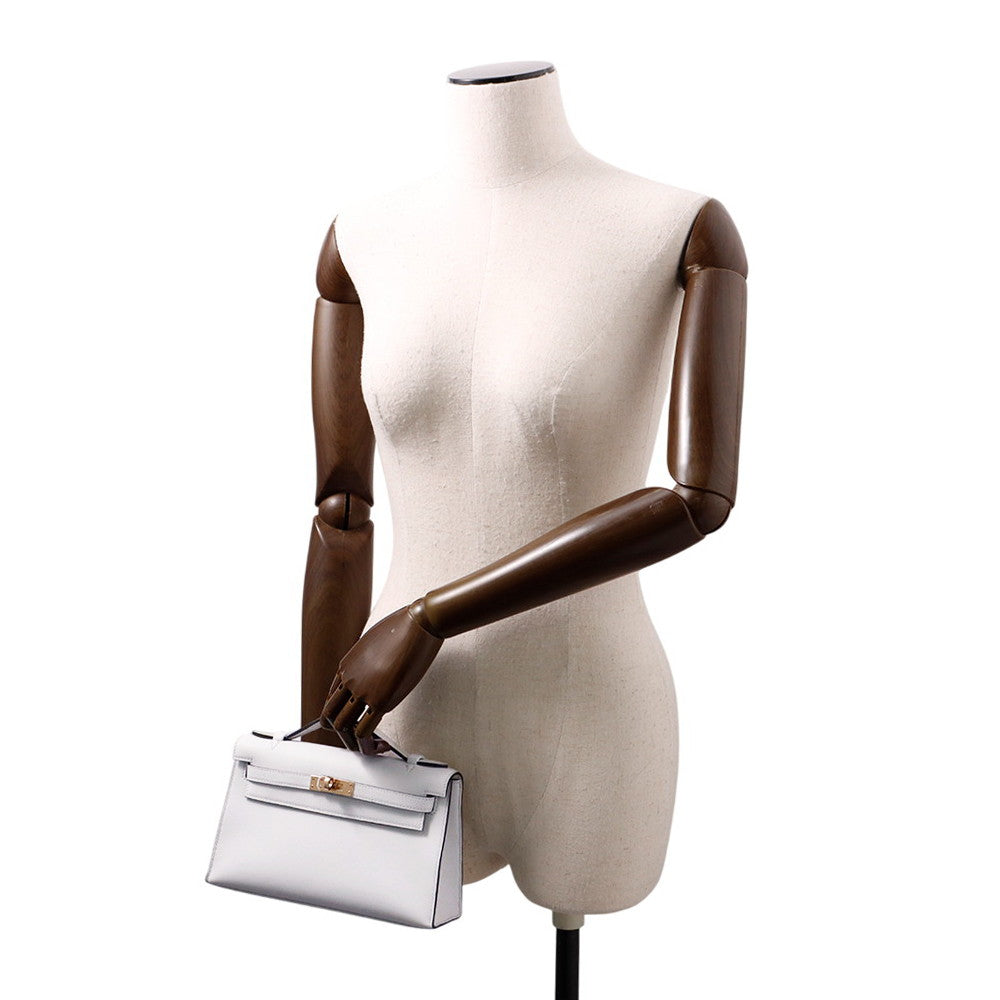 HERMES PochetteKelly Gri Platinum Swift Leather