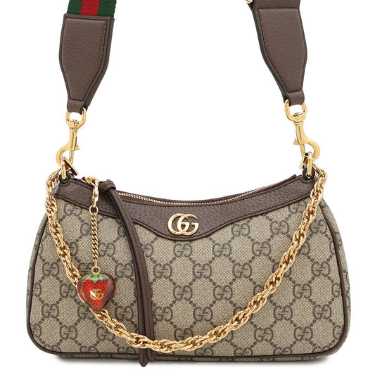 GUCCI GG Supreme Ophidia  Shoulder Bag Beige735132 PVC Leather Size Small