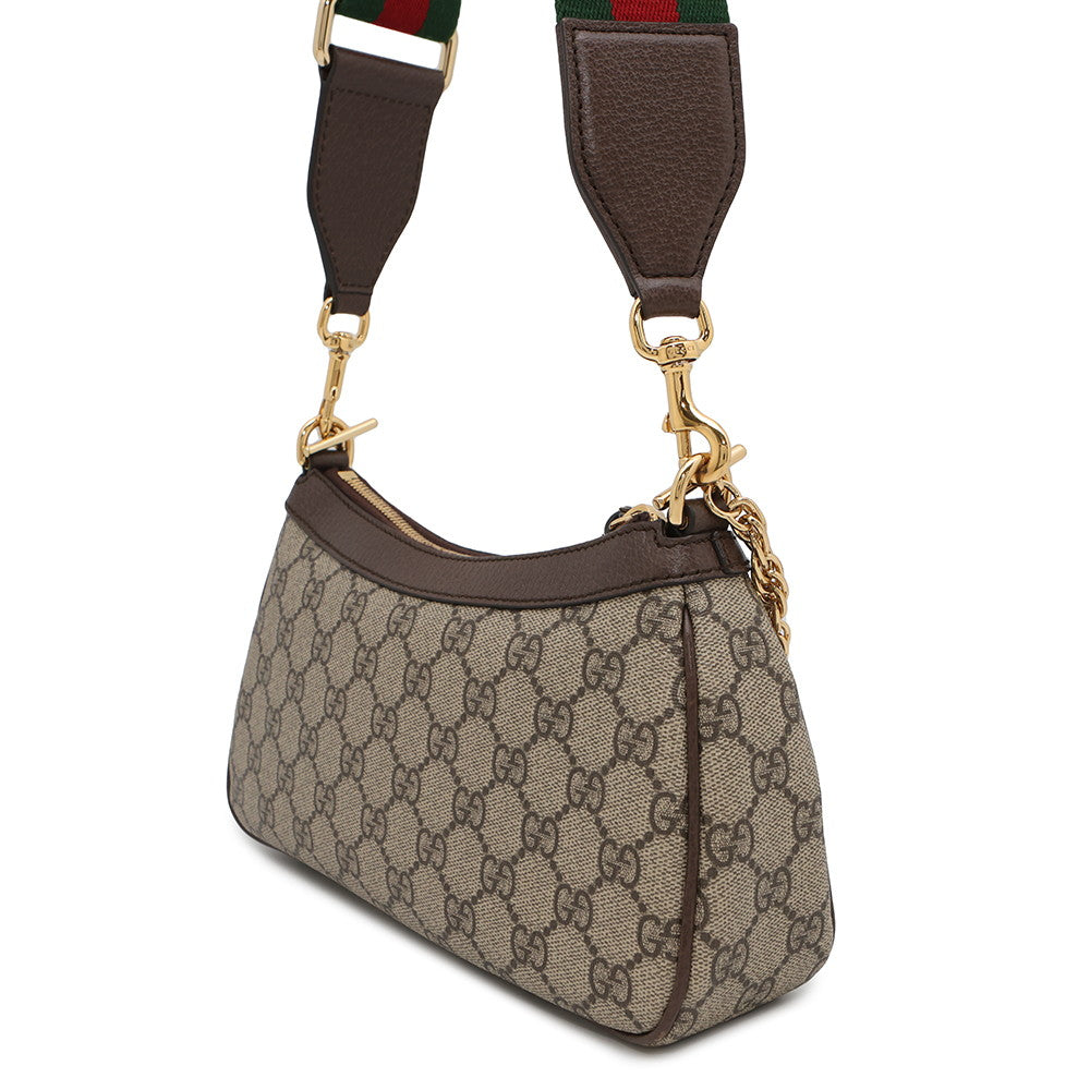 GUCCI GG Supreme Ophidia Shoulder Bag Beige735132 PVC Leather Size Small