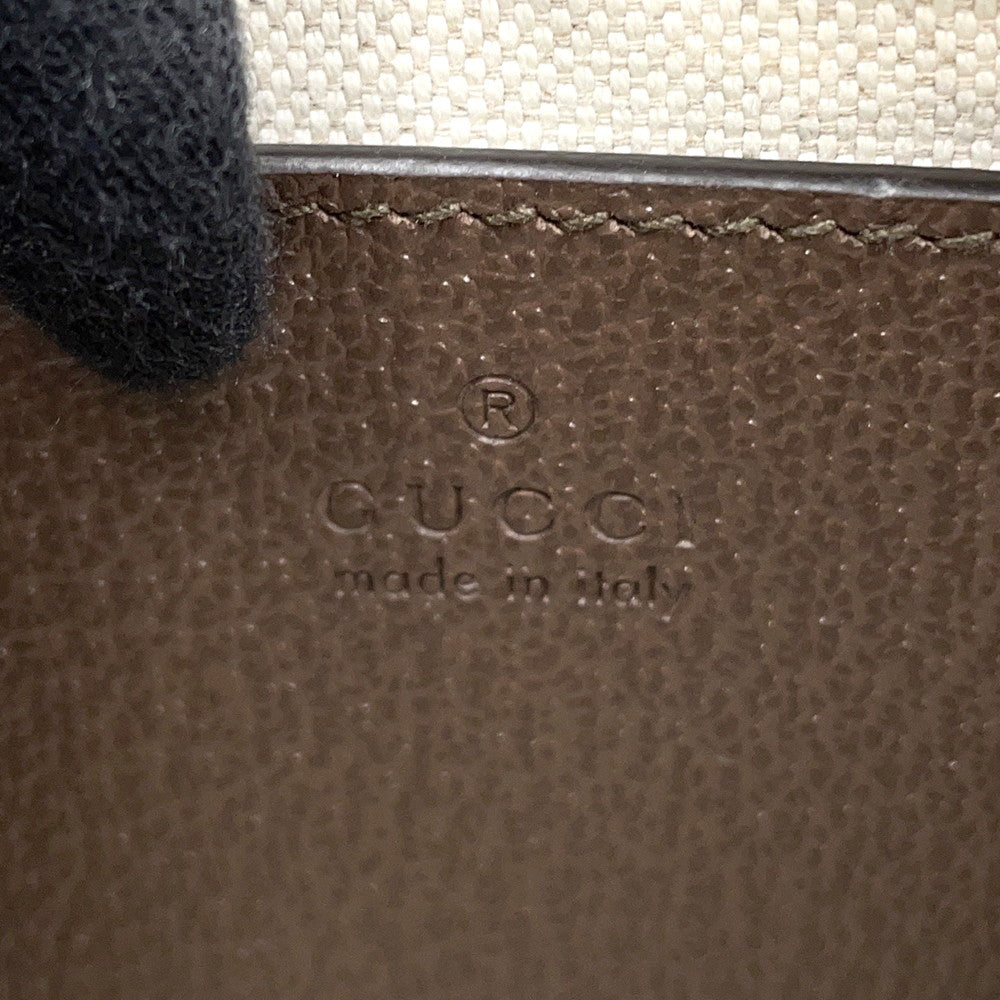 GUCCI GG Supreme Ophidia Shoulder Bag Beige735132 PVC Leather Size Small