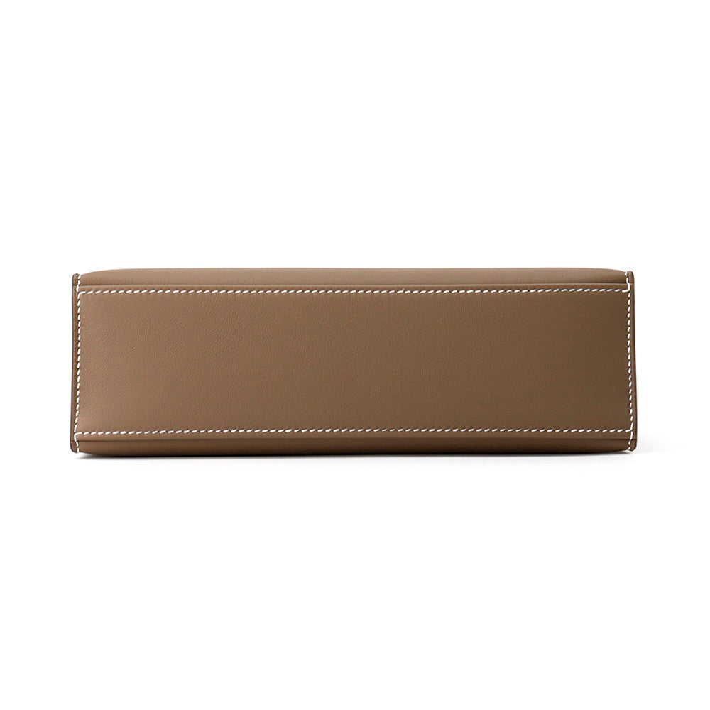 HERMES PochetteKelly Etoupe Swift Leather