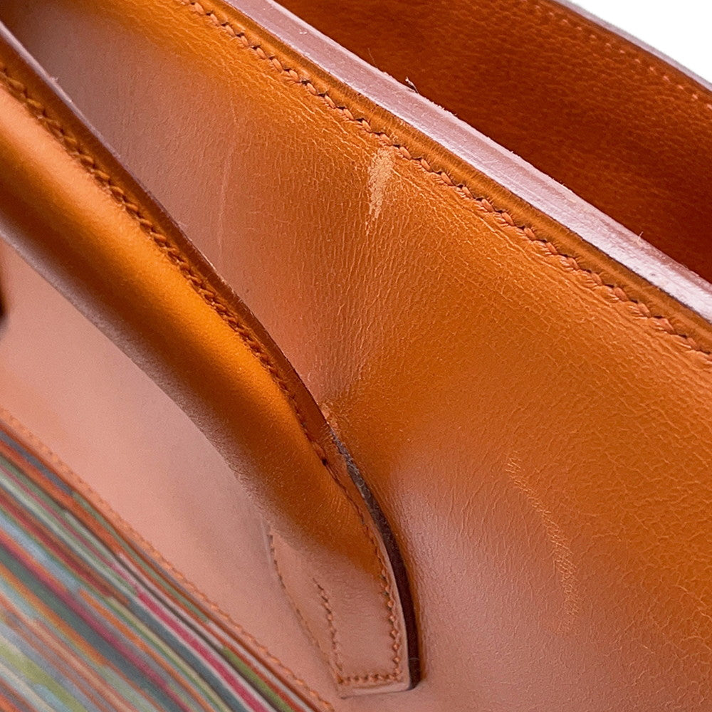 HERMES Birkin Orange Vibrato Box Calf Leather Size 35
