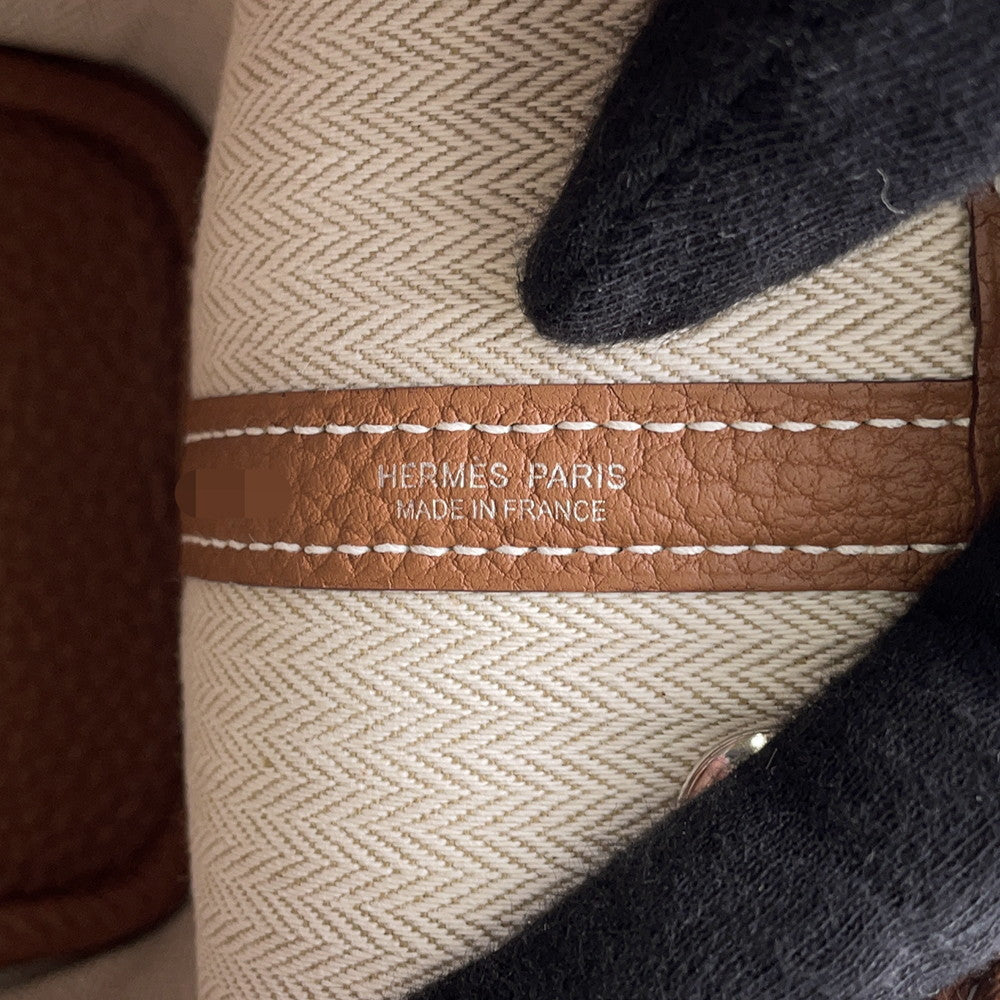 HERMES Neo Garden Gold Negonda Leather Size 23