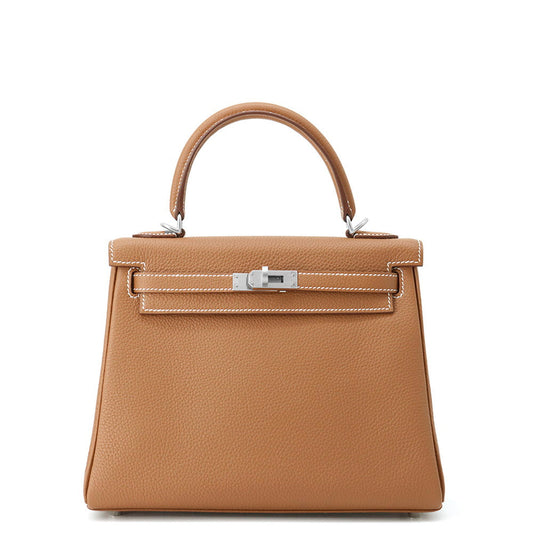 HERMES Kelly Retourne sewing Gold Togo Leather Size 25