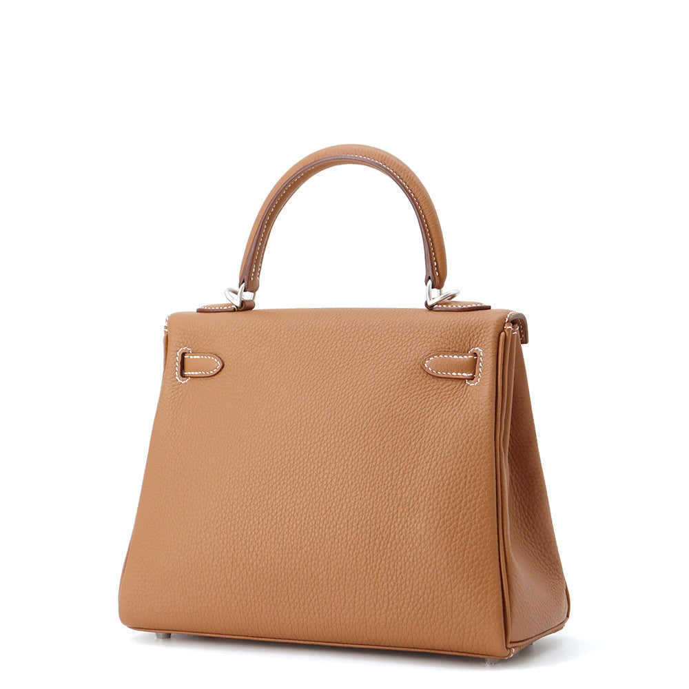 HERMES Kelly Retourne sewing Gold Togo Leather Size 25