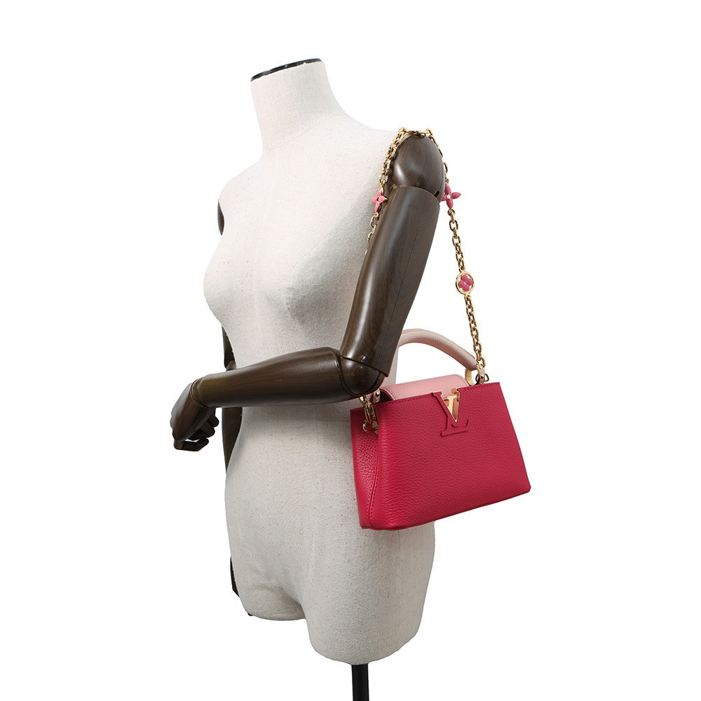 LOUIS VUITTON Capucines PinkM20845 Taurillon Leather Size MINI