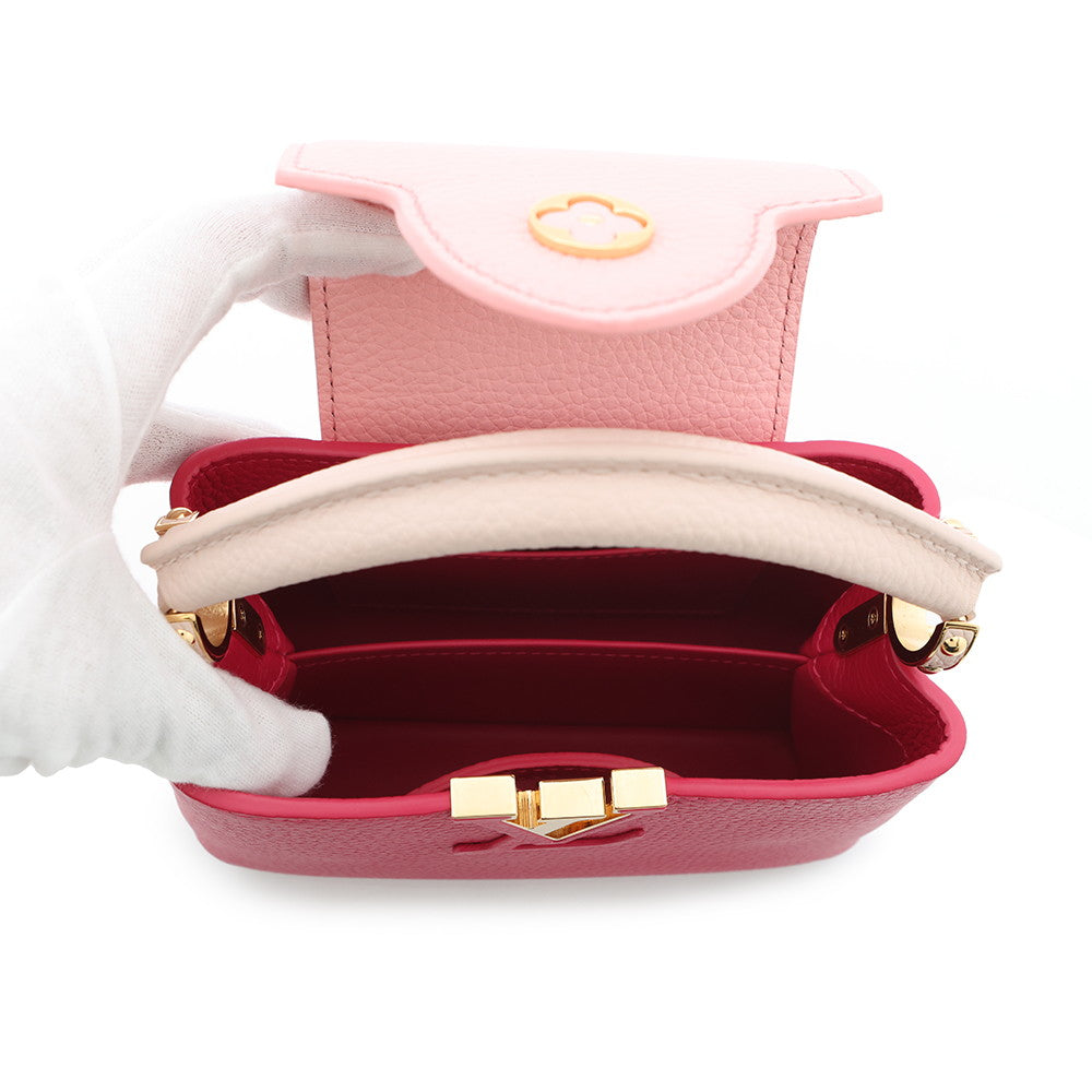 LOUIS VUITTON Capucines PinkM20845 Taurillon Leather Size MINI