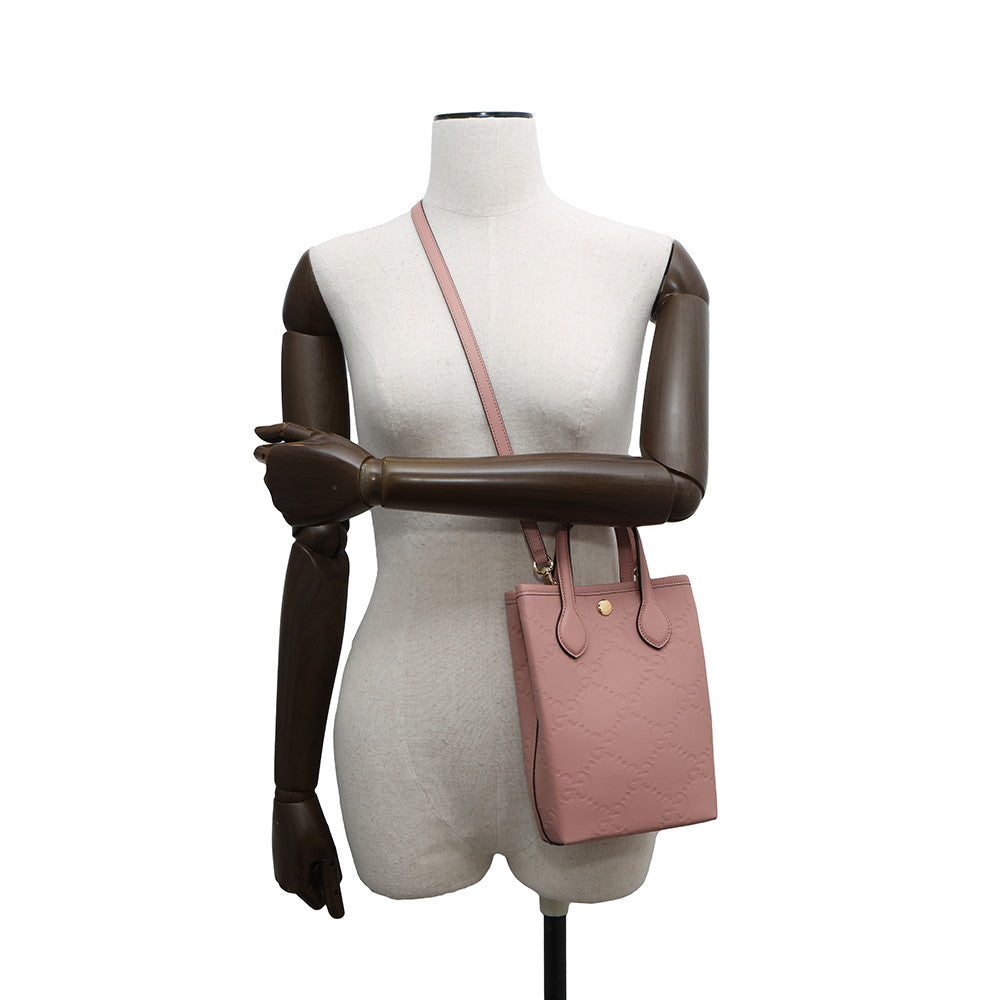 GUCCI 2WAY GG Super Mini Bag Pink790133 Leather