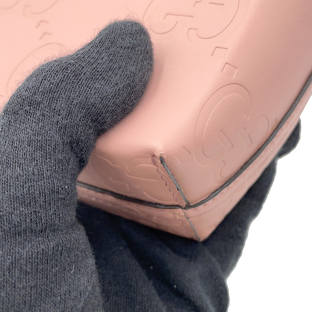GUCCI 2WAY GG Super Mini Bag Pink790133 Leather