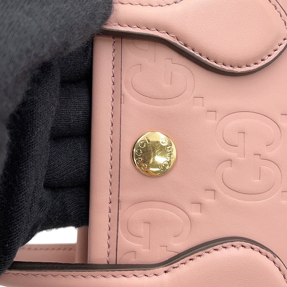 GUCCI 2WAY GG Super Mini Bag Pink790133 Leather