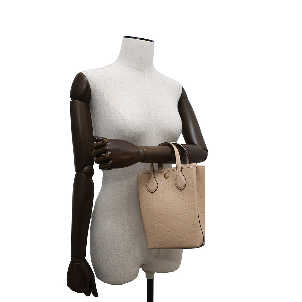 GUCCI 2WAY GG Super Mini Bag Beige790133 Leather
