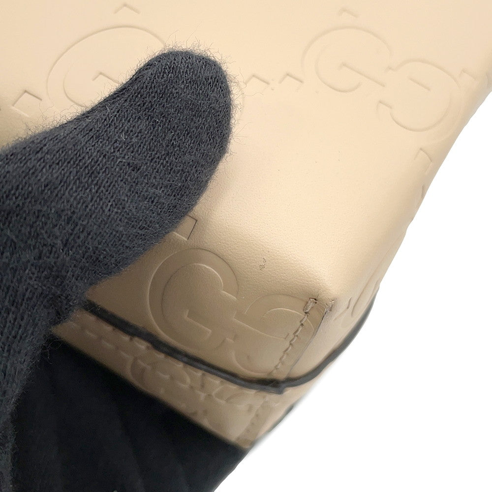 GUCCI 2WAY GG Super Mini Bag Beige790133 Leather
