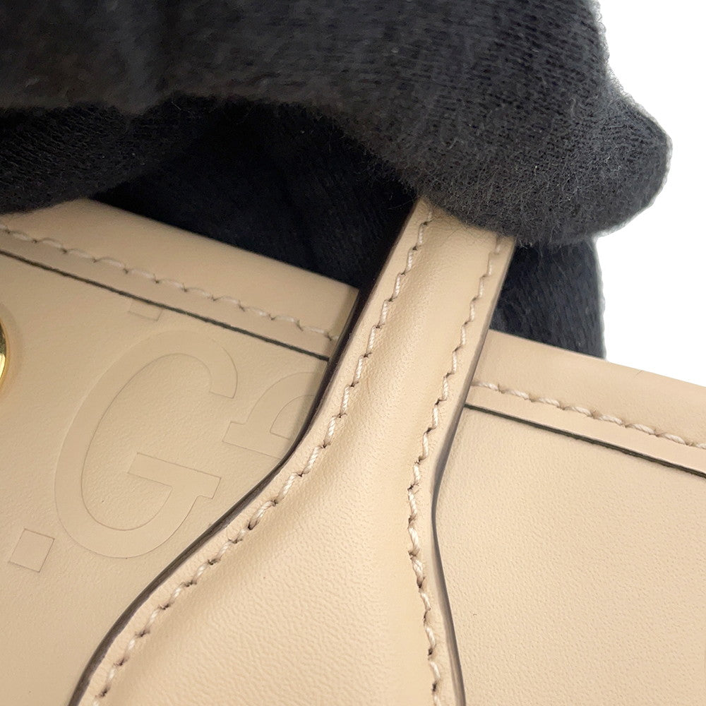 GUCCI 2WAY GG Super Mini Bag Beige790133 Leather