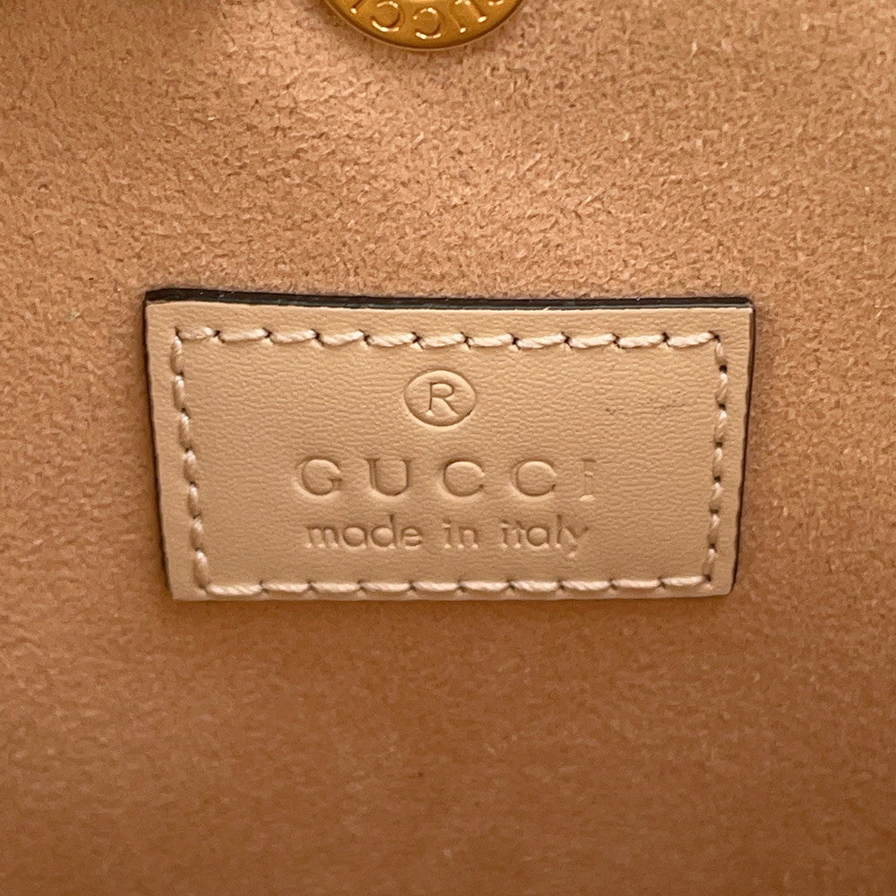 GUCCI 2WAY GG Super Mini Bag Beige790133 Leather
