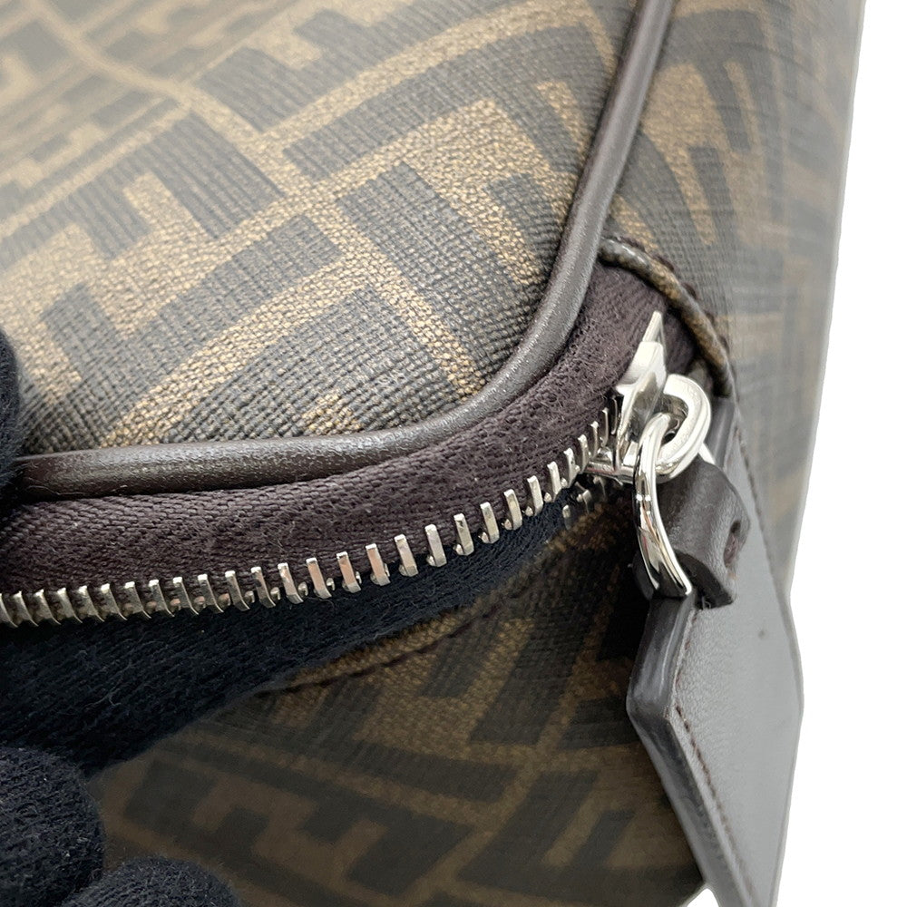 FENDI Zucca Travel Pouch Brown7N0128 PVC Coated Canvas Size Large