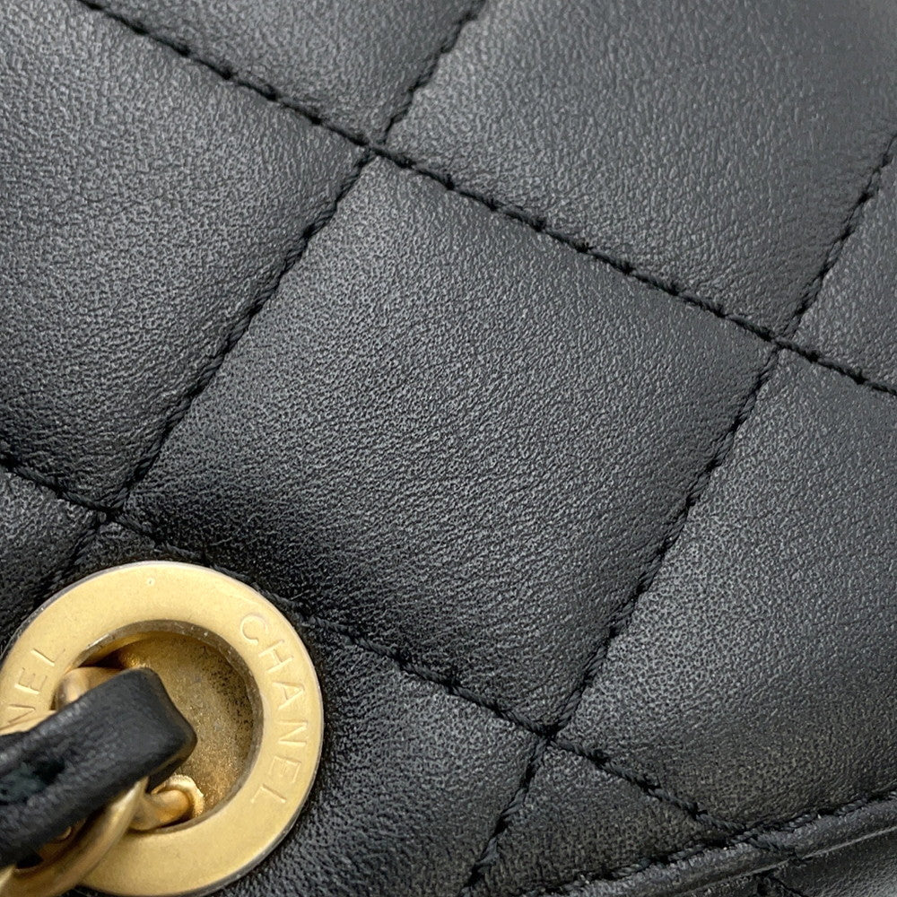 CHANEL Vanity Shoulder Bag BlackAS3228 Lambskin Size Small