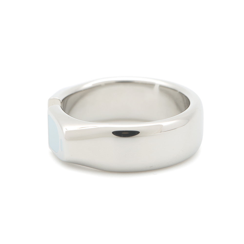 HERMES Etrier Ring Size 64 Blue RunH100060FJ0360 Metal