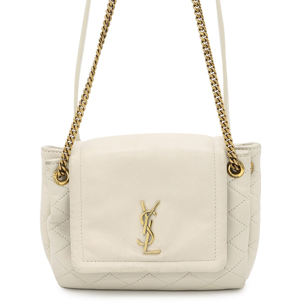 SAINT LAURENT PARIS Nolita ChainShoulder Bug Off-white672738 Lambskin Size Mini