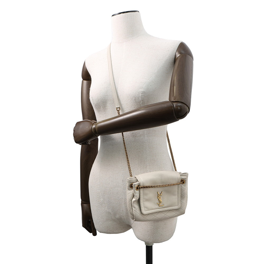 SAINT LAURENT PARIS Nolita ChainShoulder Bug Off-white672738 Lambskin Size Mini