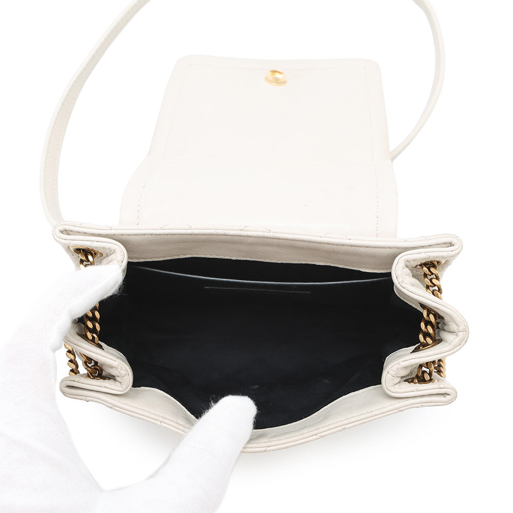 SAINT LAURENT PARIS Nolita ChainShoulder Bug Off-white672738 Lambskin Size Mini