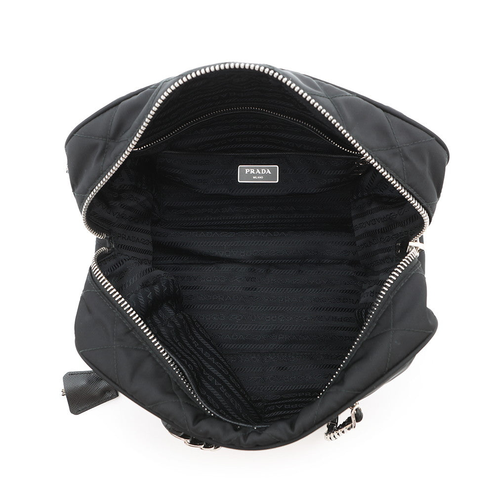 PRADA Quilted ChainTote Bag Black1BB903 Nylon