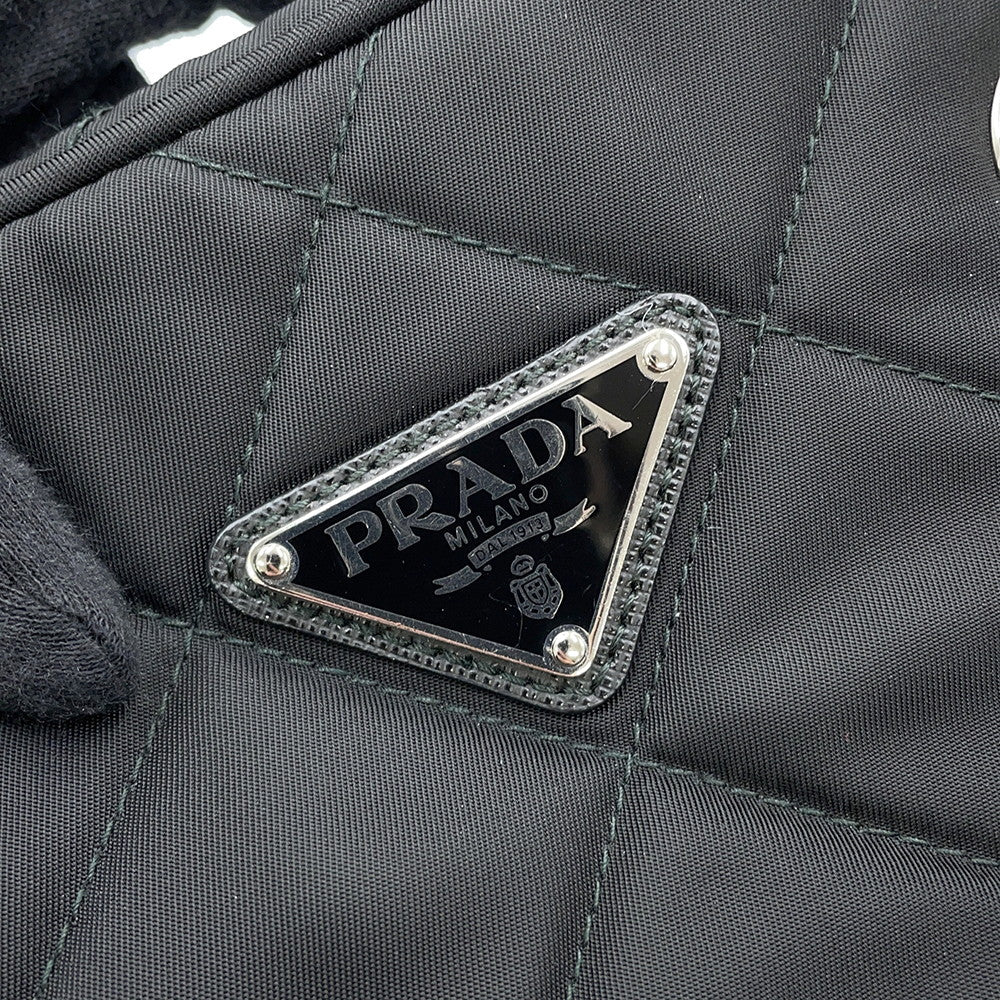 PRADA Quilted ChainTote Bag Black1BB903 Nylon