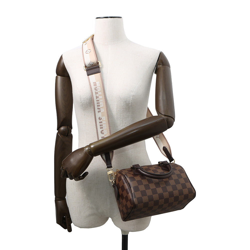 LOUIS VUITTON Speedy Bandouliere RedN40489 Damier Ebene Canvas Size 20