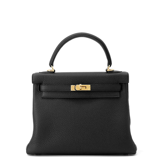 HERMES Kelly Black Togo Leather Size 25
