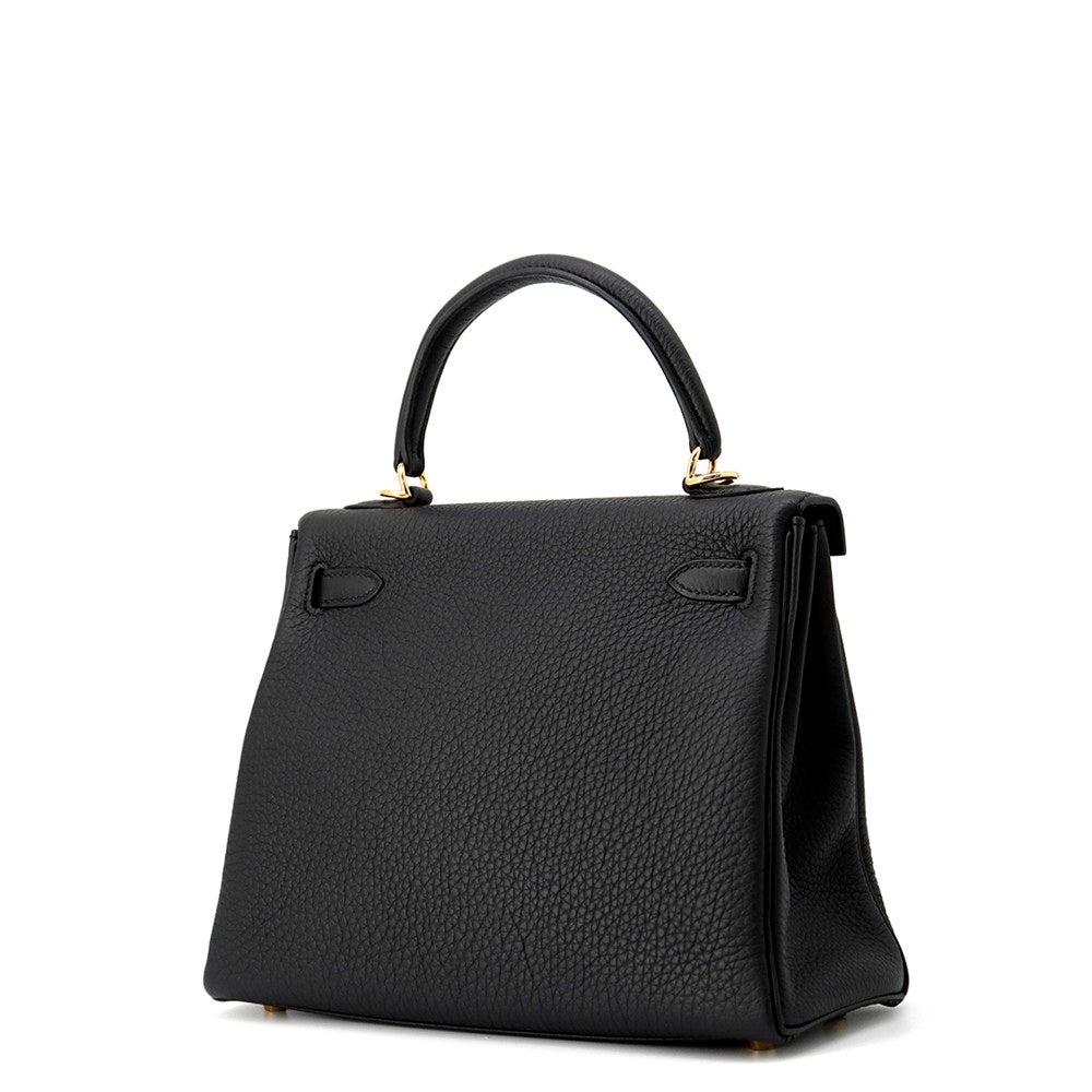 HERMES Kelly Black Togo Leather Size 25