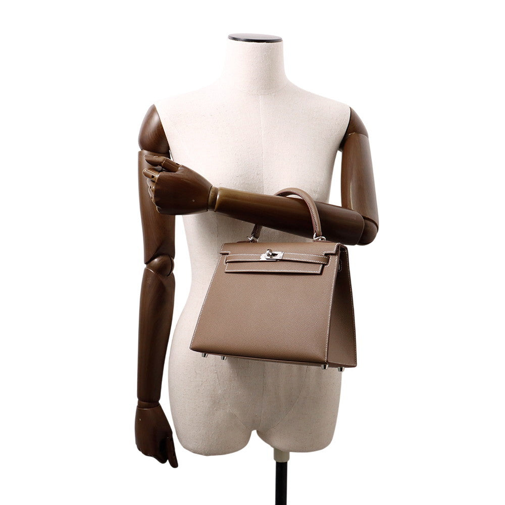 HERMES Kelly Etoupe Epsom Size 25