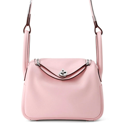HERMES Lindy Rose Sakura Swift Leather Size Mini
