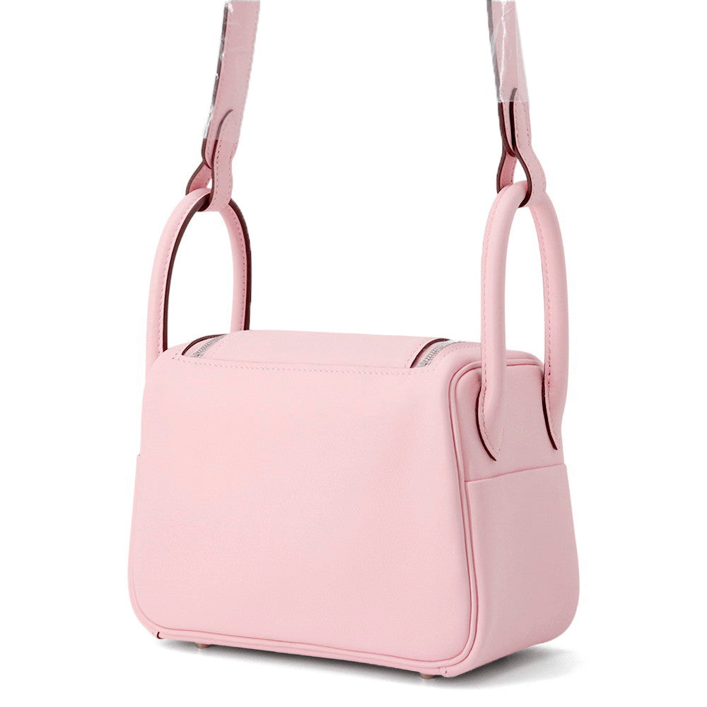 HERMES Lindy Rose Sakura Swift Leather Size Mini