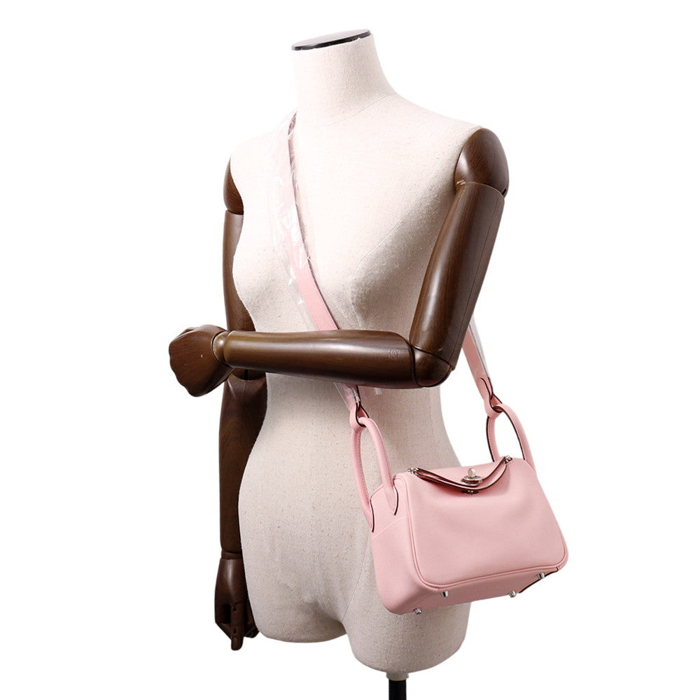 HERMES Lindy Rose Sakura Swift Leather Size Mini