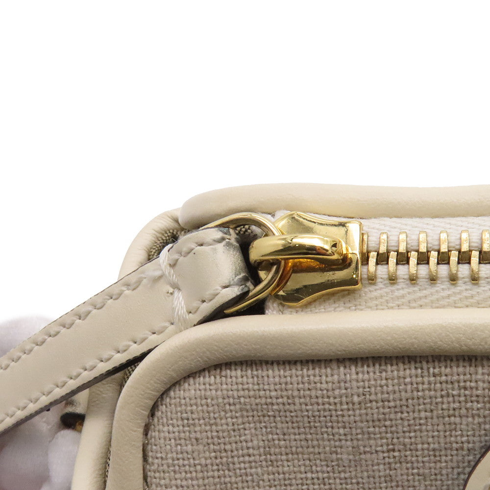 FENDI By the Way 2WAY Shoulder Bag Ivory8BL146 Canvas Leather Size Medium