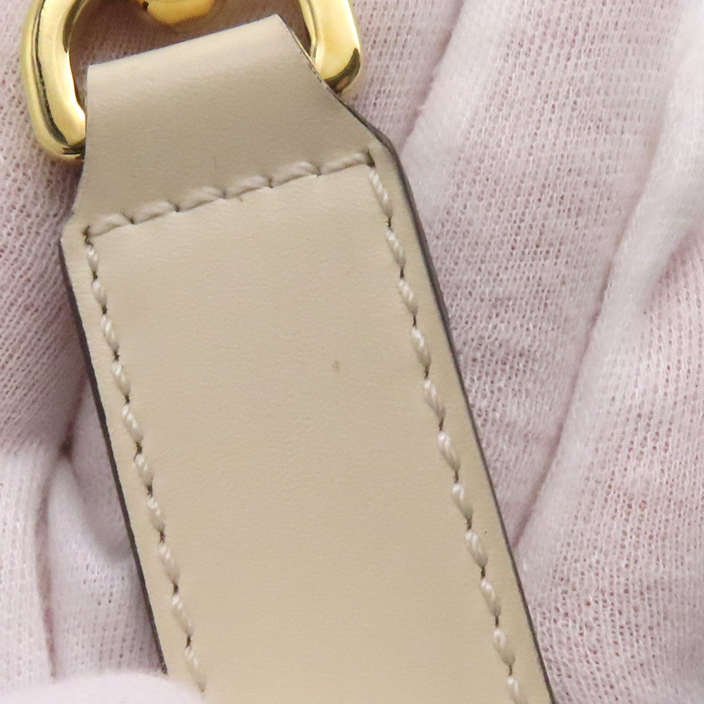 FENDI By the Way 2WAY Shoulder Bag Ivory8BL146 Canvas Leather Size Medium