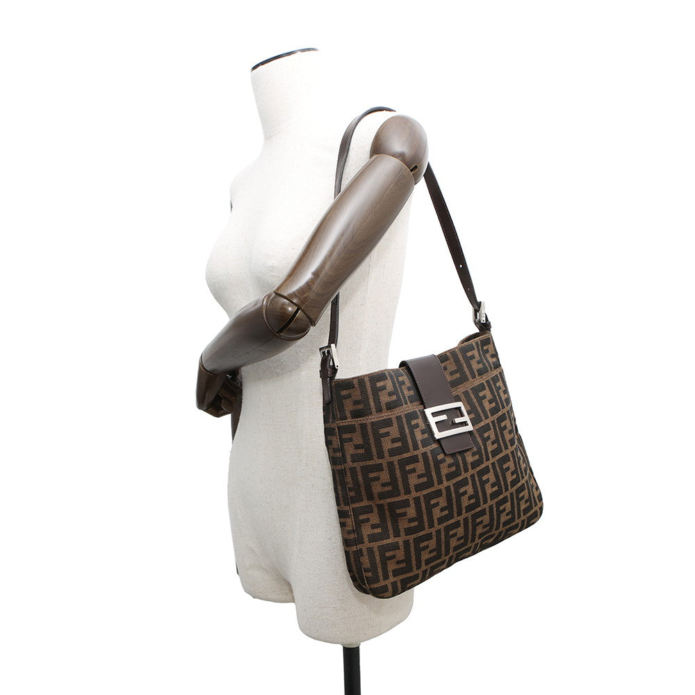 FENDI Zucca One Shoulder Bag Brown26727 Canvas Leather