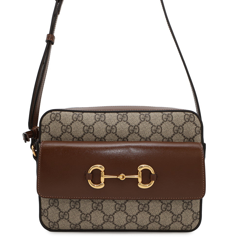 GUCCI Horsebit1955 Small GG Supreme Beige/Brown645454 PVCLeather