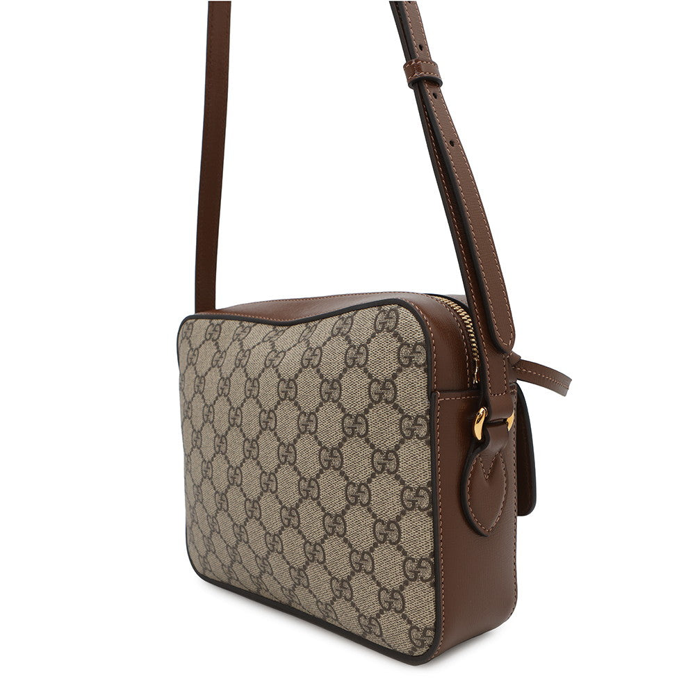 GUCCI Horsebit1955 Small GG Supreme Beige/Brown645454 PVCLeather