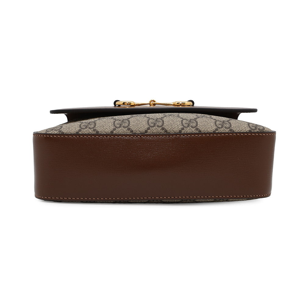 GUCCI Horsebit1955 Small GG Supreme Beige/Brown645454 PVCLeather