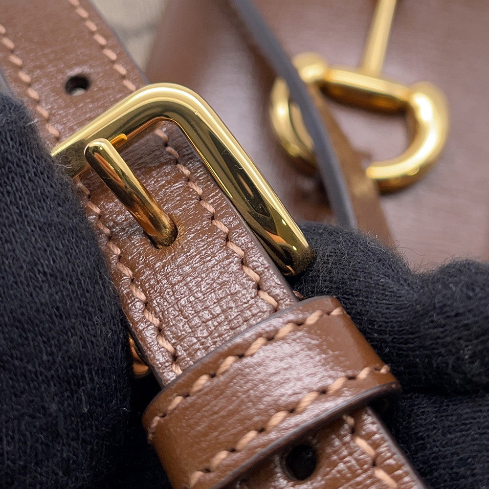GUCCI Horsebit1955 Small GG Supreme Beige/Brown645454 PVCLeather