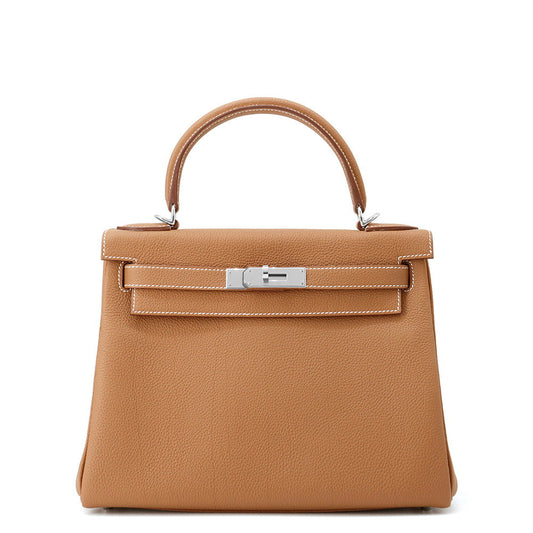 HERMES Kelly Retourne Gold Togo Leather Size 28