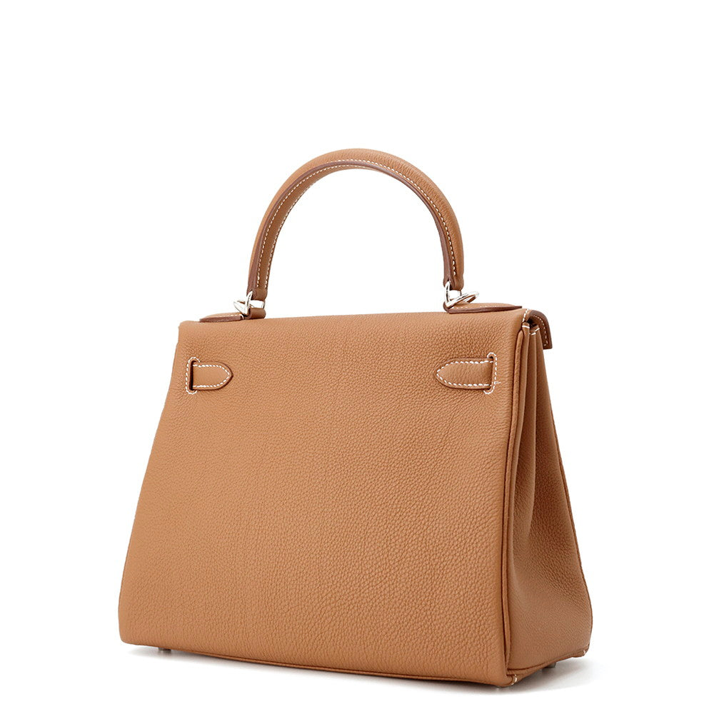 HERMES Kelly Retourne Gold Togo Leather Size 28