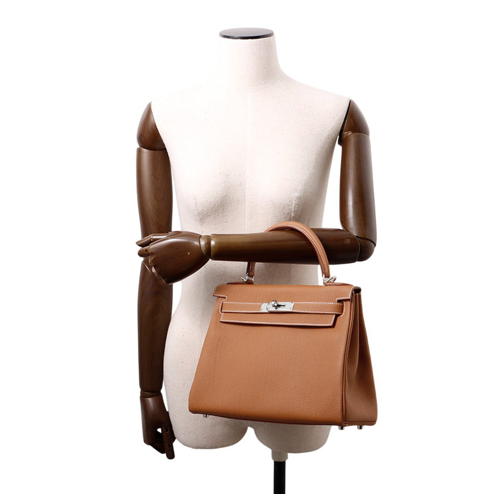 HERMES Kelly Retourne Gold Togo Leather Size 28